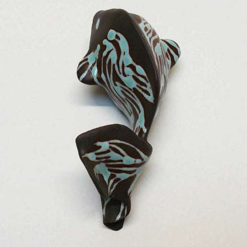 Sculpture petit poisson noir et céladon | EMPREINTES Paris - EMPREINTES Paris