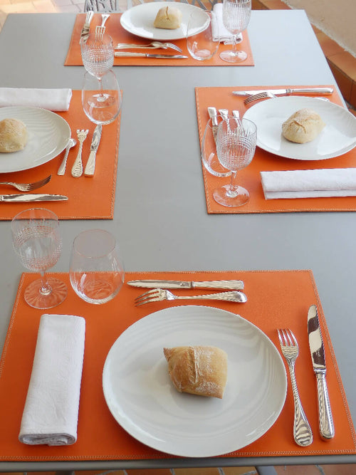Set de table Gassin en cuir Tangerine | EMPREINTES Paris - EMPREINTES Paris