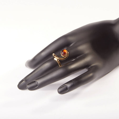 Bague PERCE NEIGE plaqué or avec une ambre. | EMPREINTES Paris - EMPREINTES Paris