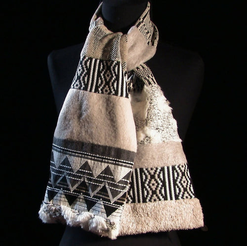 Écharpe hivernale - sable noir | EMPREINTES Paris - EMPREINTES Paris