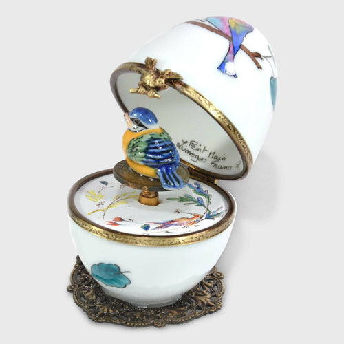 Boite à musique blanche décor oiseau | EMPREINTES Paris - EMPREINTES Paris