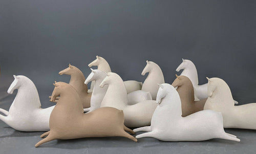 Sculpture Murale Cheval Beige foncé | EMPREINTES Paris - EMPREINTES Paris