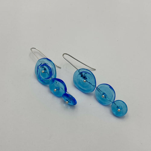 Boucles d'oreilles ricochets bleu transparent | EMPREINTES Paris - EMPREINTES Paris