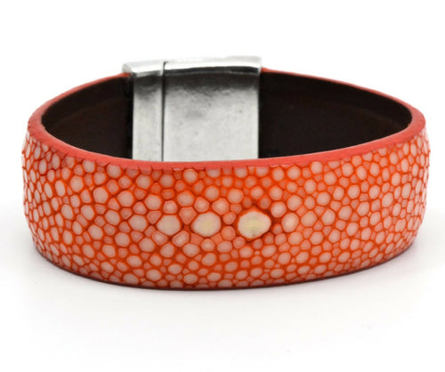 Manchette en galuchat orange | EMPREINTES Paris - EMPREINTES Paris