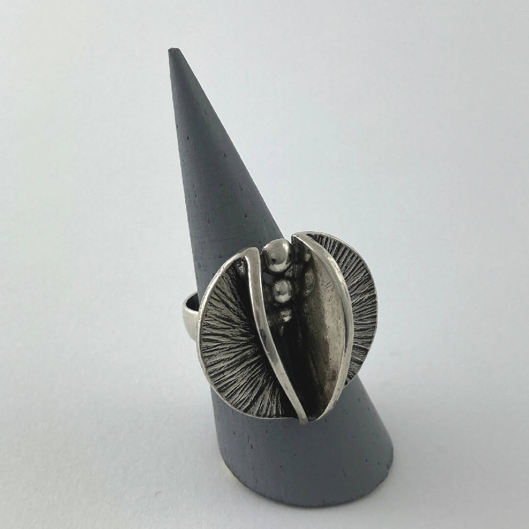 Bague réglable en étain argentée 16 | EMPREINTES Paris