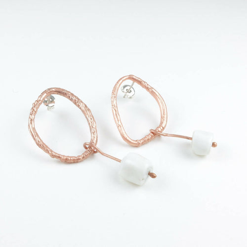 Boucles d'oreilles porcelaine cuivre Oh | EMPREINTES Paris - EMPREINTES Paris