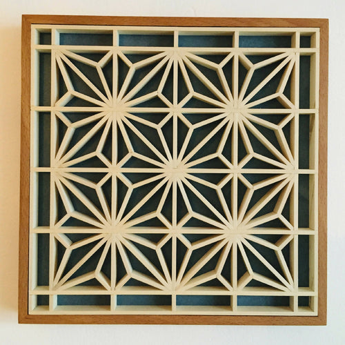 Cadre Kumiko - Asa-No-Ha - Bleu | EMPREINTES Paris - EMPREINTES Paris