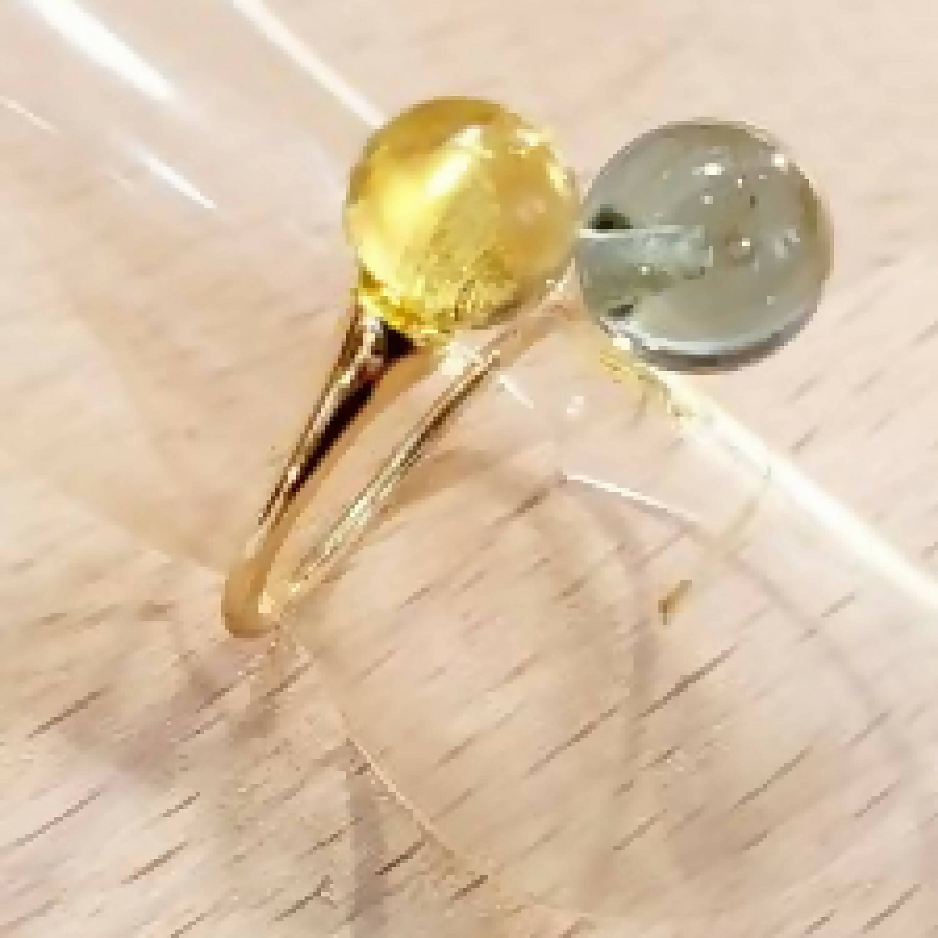 Bague perles de verres dorée et transparente | EMPREINTES Paris