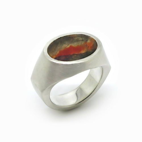 Chevalière ovale agate mousse | EMPREINTES Paris - EMPREINTES Paris