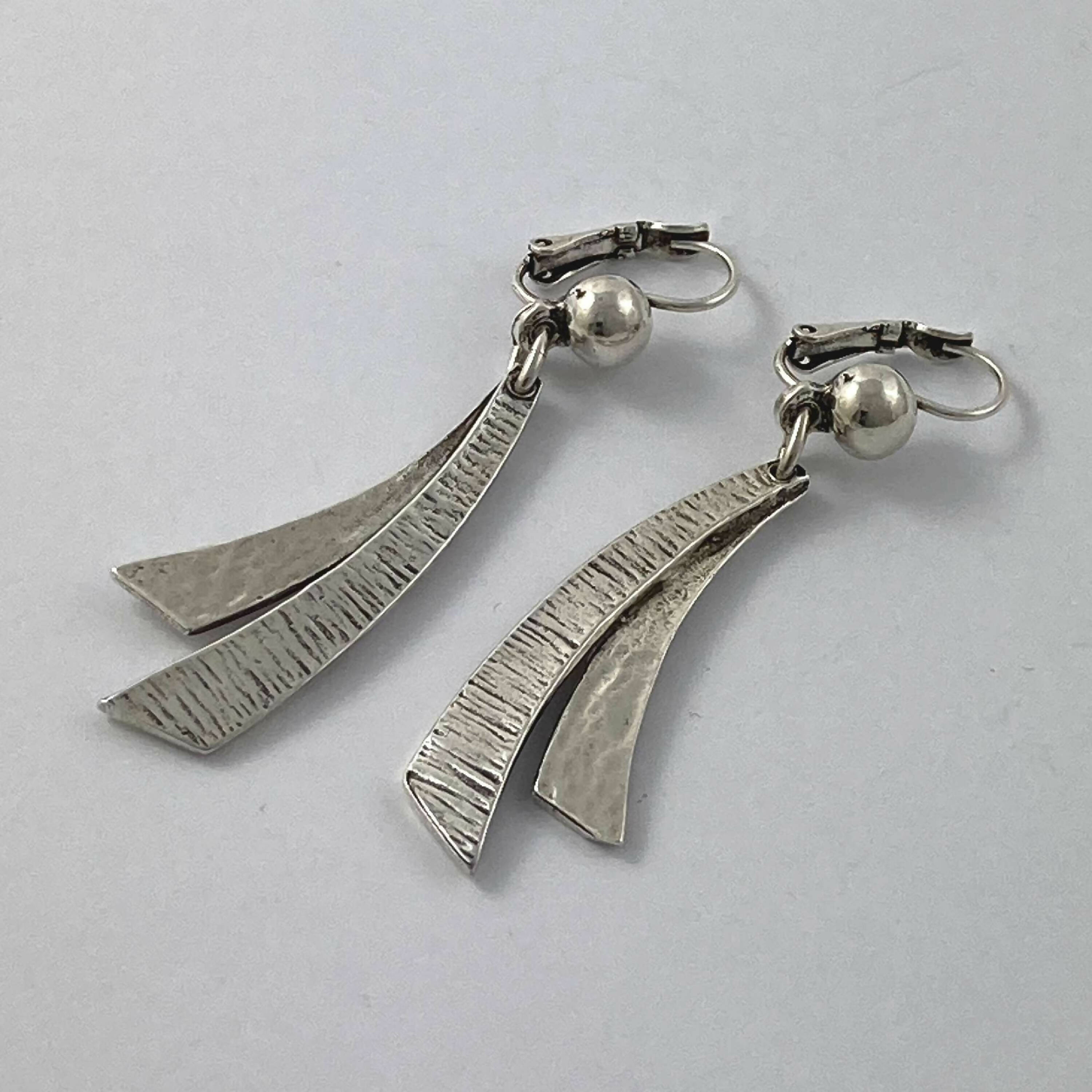 Boucles d’oreilles en étain Argenté 3 | EMPREINTES Paris