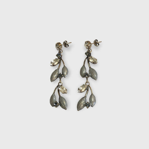 Boucles d'oreilles feuillage gris nacré | EMPREINTES Paris - EMPREINTES Paris