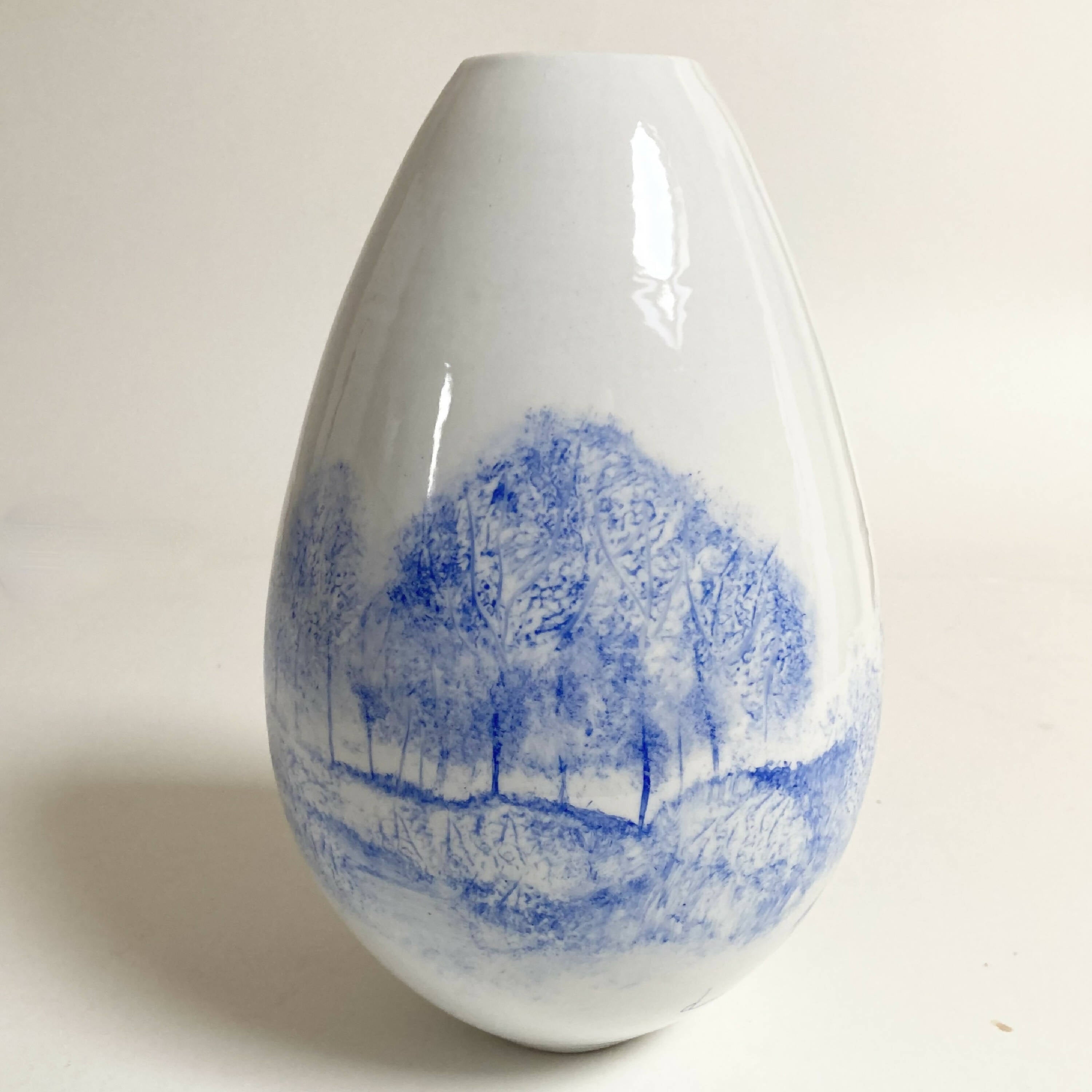 Vase Paysage arboré bleu 2 | EMPREINTES Paris | EMPREINTES Paris