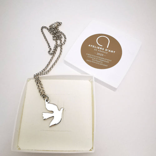 Collier Colombe en argent martelé | EMPREINTES Paris - EMPREINTES Paris