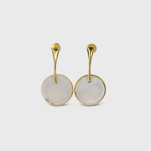 Boucles d'oreilles PLEINE LUNE blanc nuage | EMPREINTES Paris - EMPREINTES Paris