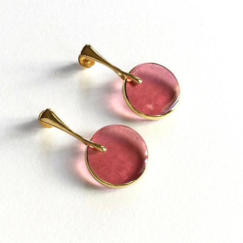 Boucles d'oreilles PLEINE LUNE rose empire | EMPREINTES Paris - EMPREINTES Paris