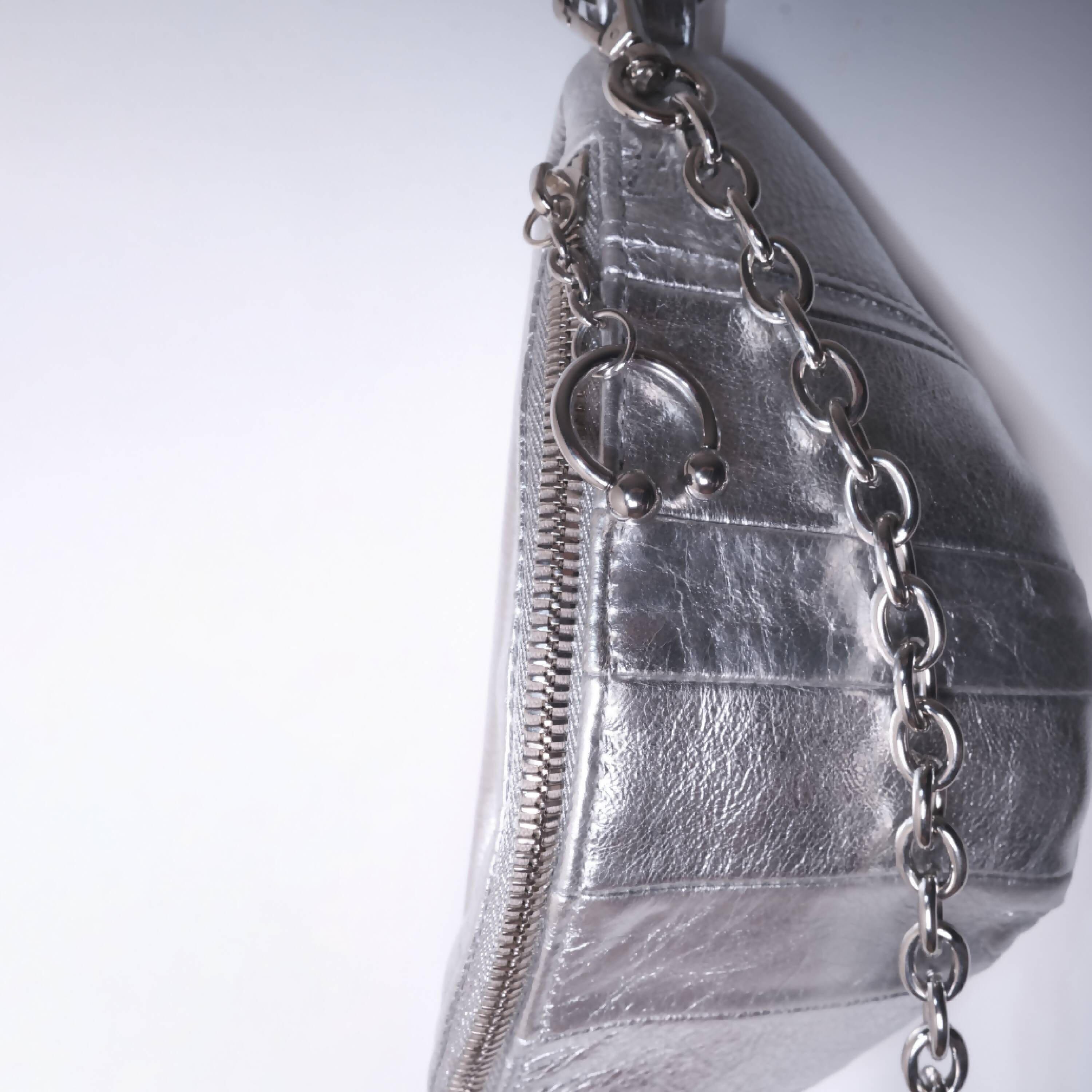 Mini sac banane - bandes argent | EMPREINTES Paris