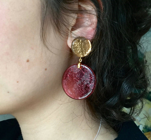 Boucles d'oreilles POP rose-doré | EMPREINTES Paris - EMPREINTES Paris