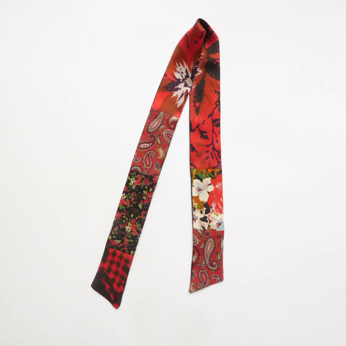 Bandeau bijou soie, rouge mix print | EMPREINTES Paris - EMPREINTES Paris
