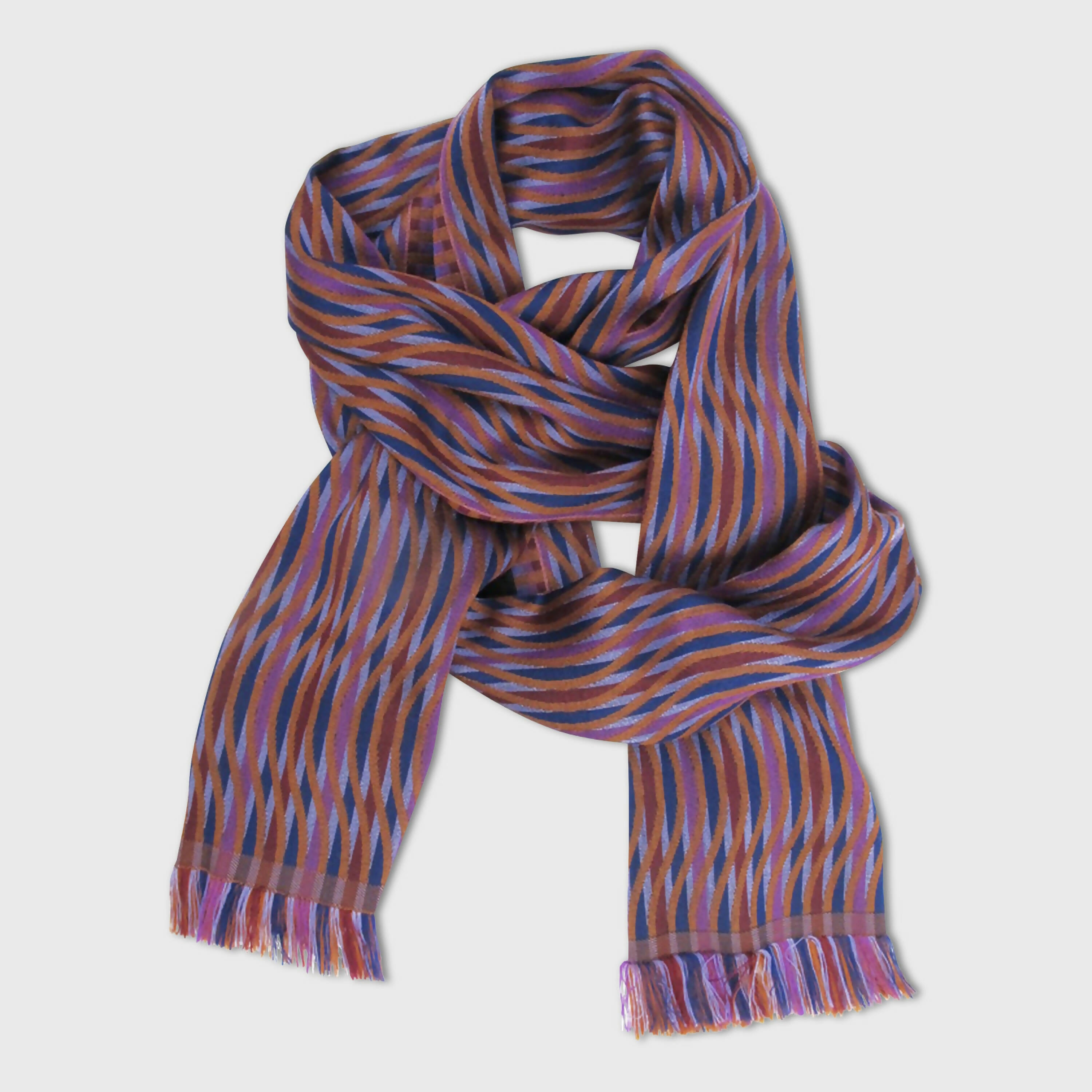 Écharpe Étroite Laine Soie Multico Daim Sismique | EMPREINTES Paris