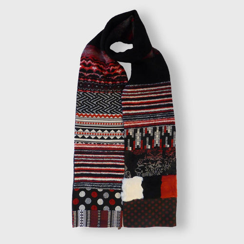 Écharpe hivernale XL- noir rouge | EMPREINTES Paris - EMPREINTES Paris
