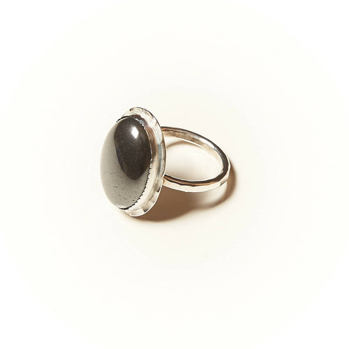 Bague ROSAIA en argent avec une hématite. | EMPREINTES Paris - EMPREINTES Paris