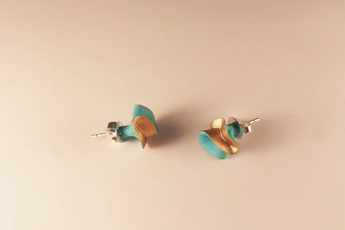 Boucles d'oreilles Synergie turquoise et or | EMPREINTES Paris - EMPREINTES Paris