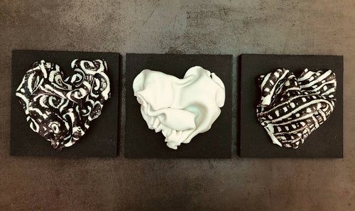 Bas relief tableau collection cœur porcelaine graphique 2 | EMPREINTES Paris - EMPREINTES Paris