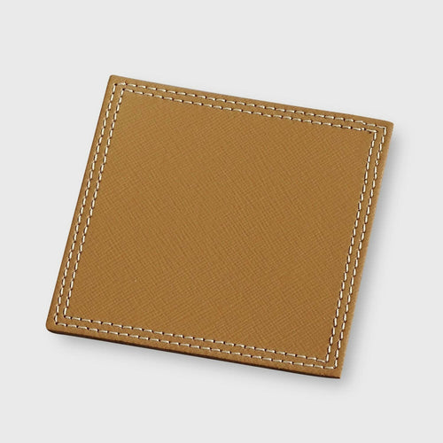 Lot de 6 sous verres en cuir Camel | EMPREINTES Paris - EMPREINTES Paris