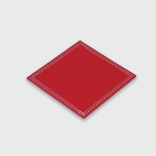 Lot de 6 sous verres en cuir Rouge | EMPREINTES Paris - EMPREINTES Paris