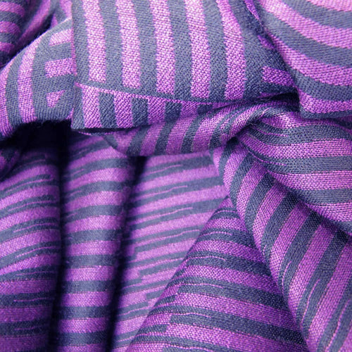 Écharpe midi laine soie supersonique mécanique marine aubergine | EMPREINTES Paris - EMPREINTES Paris