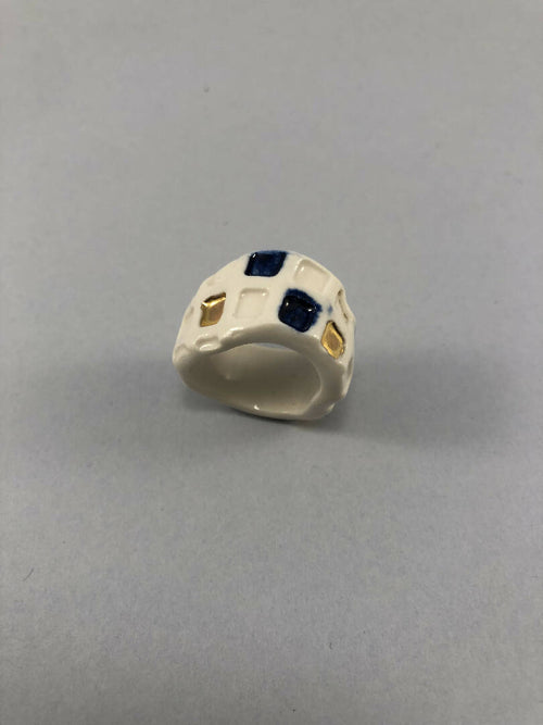 Bague Pixel bleu et or | EMPREINTES Paris - EMPREINTES Paris