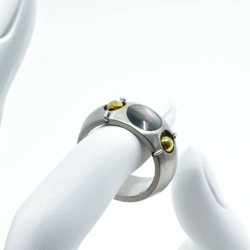 Bague titane et inser en Abalone | EMPREINTES Paris - EMPREINTES Paris