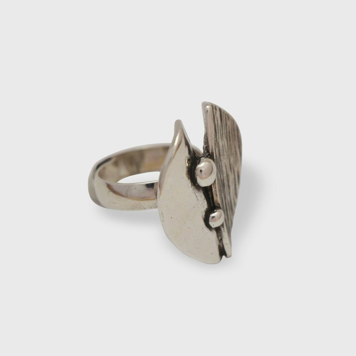 Bague réglable en étain argentée 6 | EMPREINTES Paris