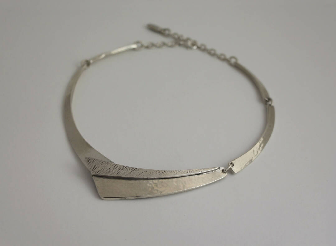 Collier réglable en étain argenté 3 | EMPREINTES Paris