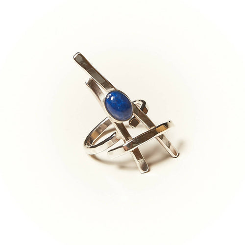 Bague LA BELLE PARISIENNE en argent avec un Lapis lazuli. | EMPREINTES Paris - EMPREINTES Paris