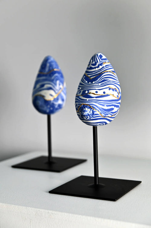 Sculpture sein porcelaine blanche et rose + liseré argent | EMPREINTES Paris - EMPREINTES Paris