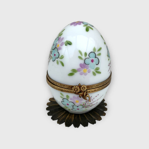 Oeuf musical floral blanc papillon blanc | EMPREINTES Paris - EMPREINTES Paris