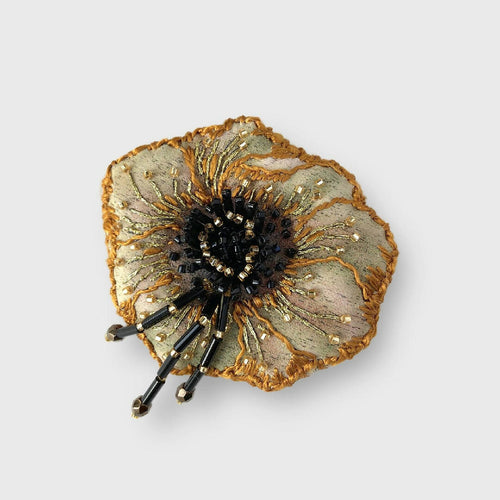 Broche Anémone Or et noir | EMPREINTES Paris - EMPREINTES Paris
