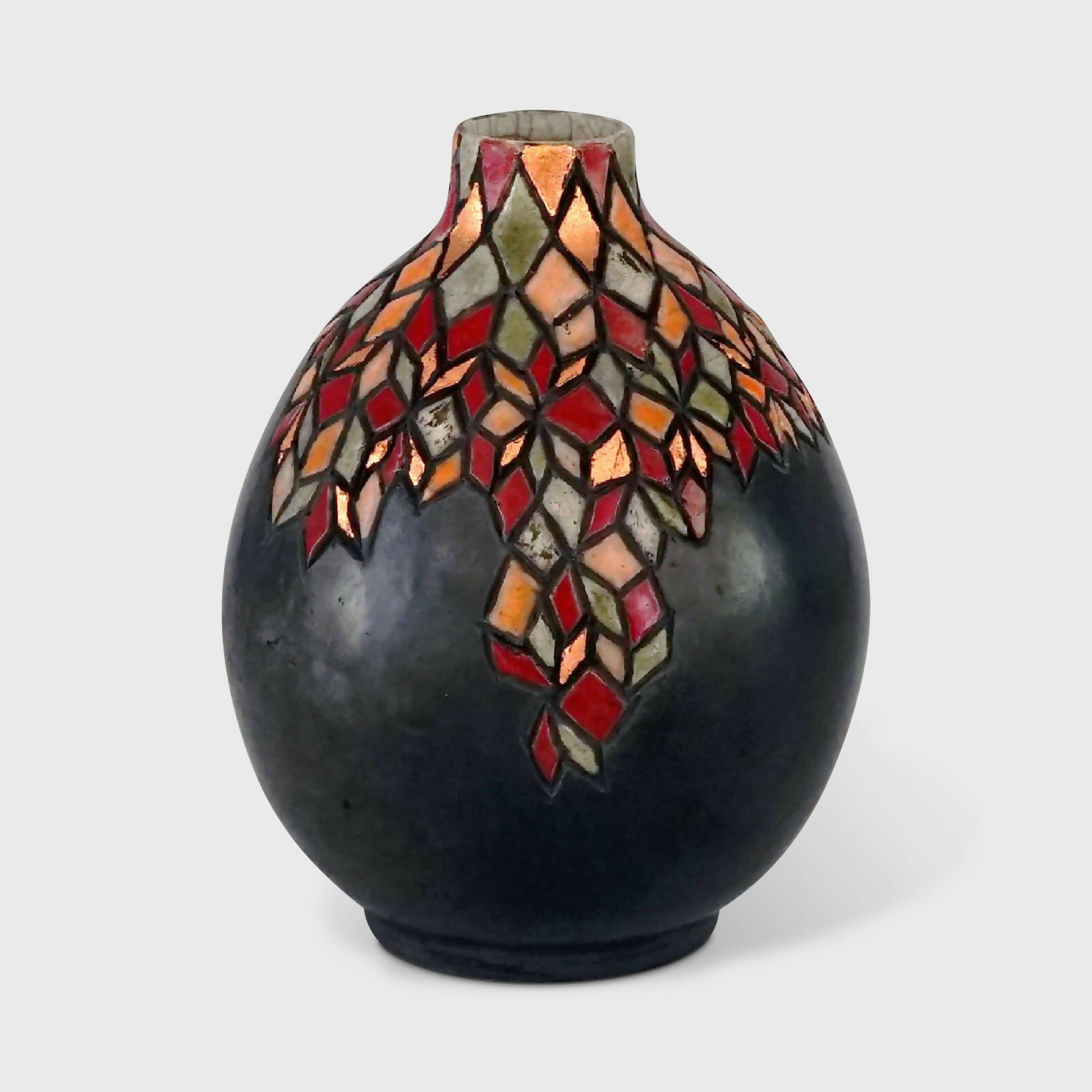 Vase avec motifs de losanges - rouge | EMPREINTES Paris | EMPREINTES Paris