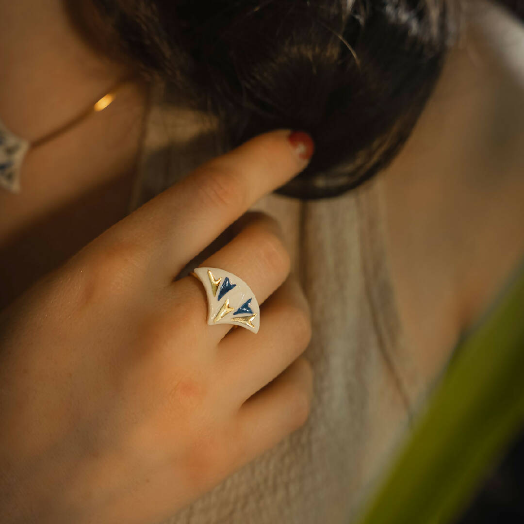 Bague Papyrus GM marine | EMPREINTES Paris