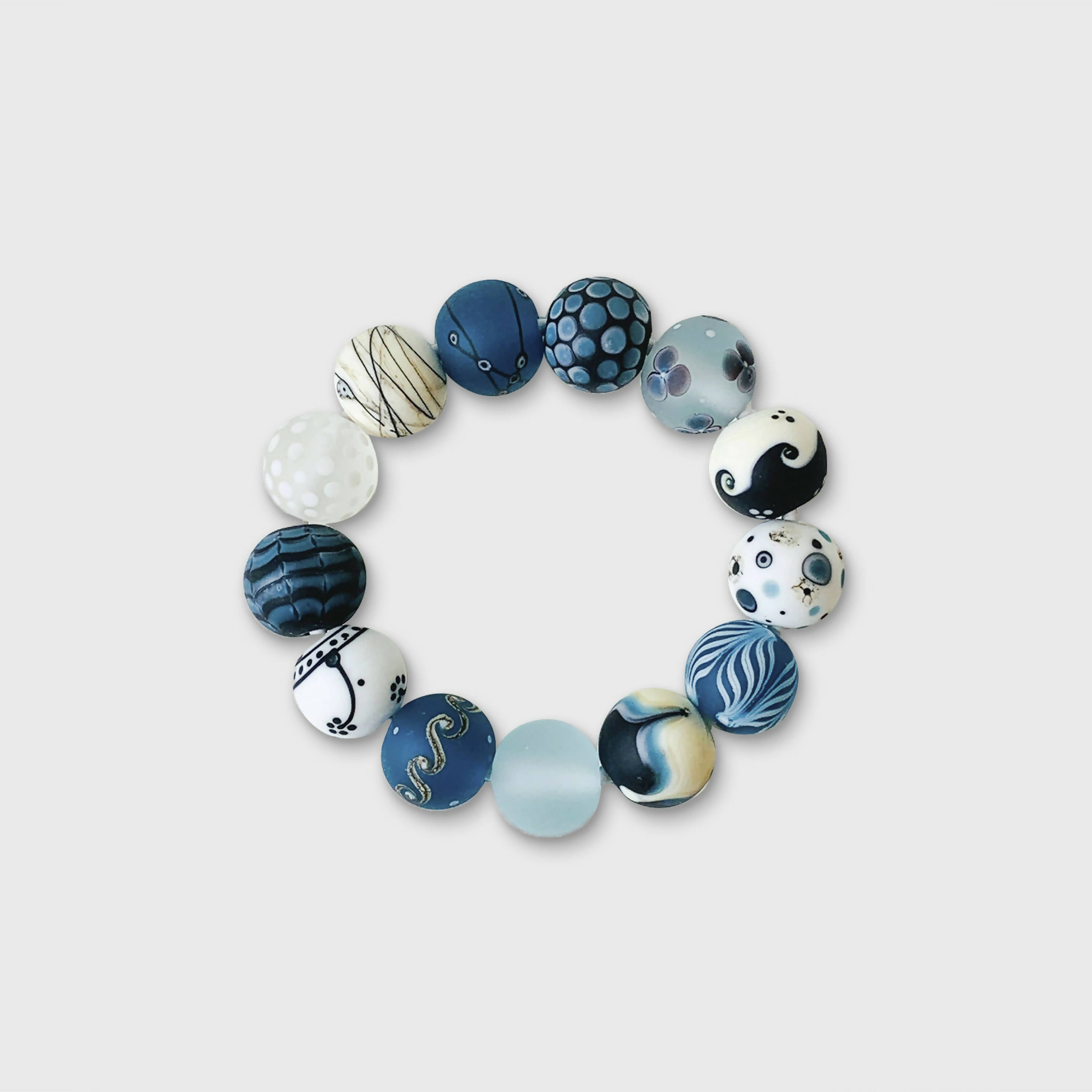 Bracelet bleu en verre dépoli | EMPREINTES Paris