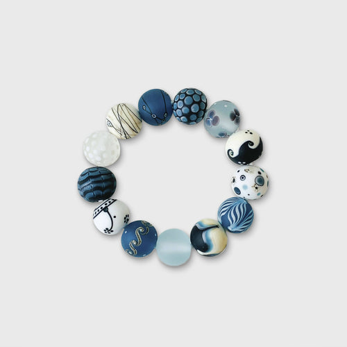 Bracelet bleu en verre dépoli | EMPREINTES Paris - EMPREINTES Paris