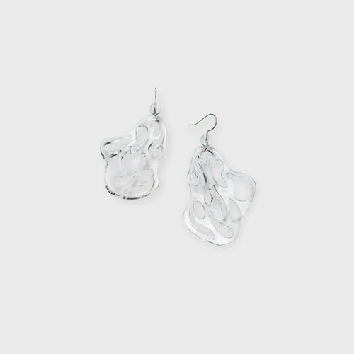 Boucles d'oreilles pendantes Ecume L - Transparent | EMPREINTES Paris - EMPREINTES Paris