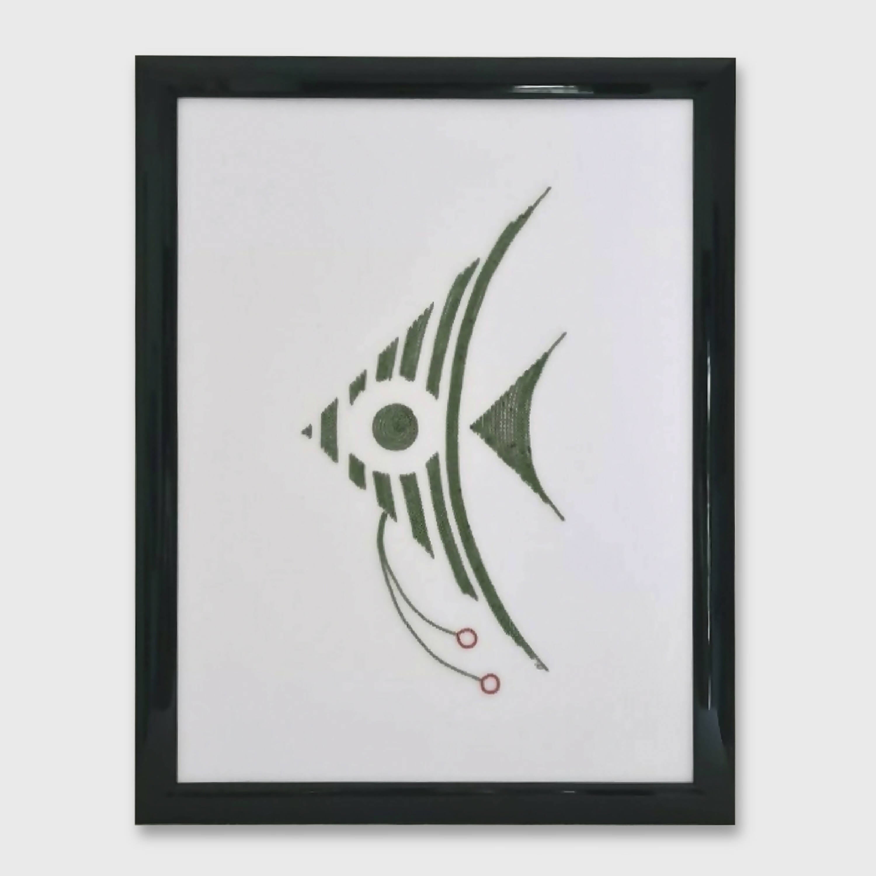 Tableau brodé Poisson zèbre | EMPREINTES Paris