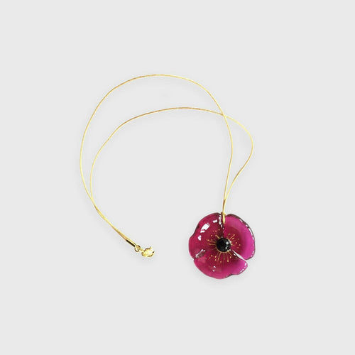 Pendentif COQUELICOT rose profond | EMPREINTES Paris - EMPREINTES Paris