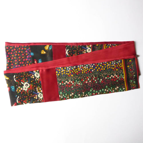 Écharpe soie floral rouge et noir | EMPREINTES Paris - EMPREINTES Paris
