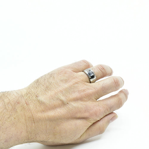 Bague titane et inser en Molaire de Mammouth | EMPREINTES Paris - EMPREINTES Paris