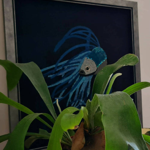 Tableau perlé Le poisson bleu | EMPREINTES Paris - EMPREINTES Paris