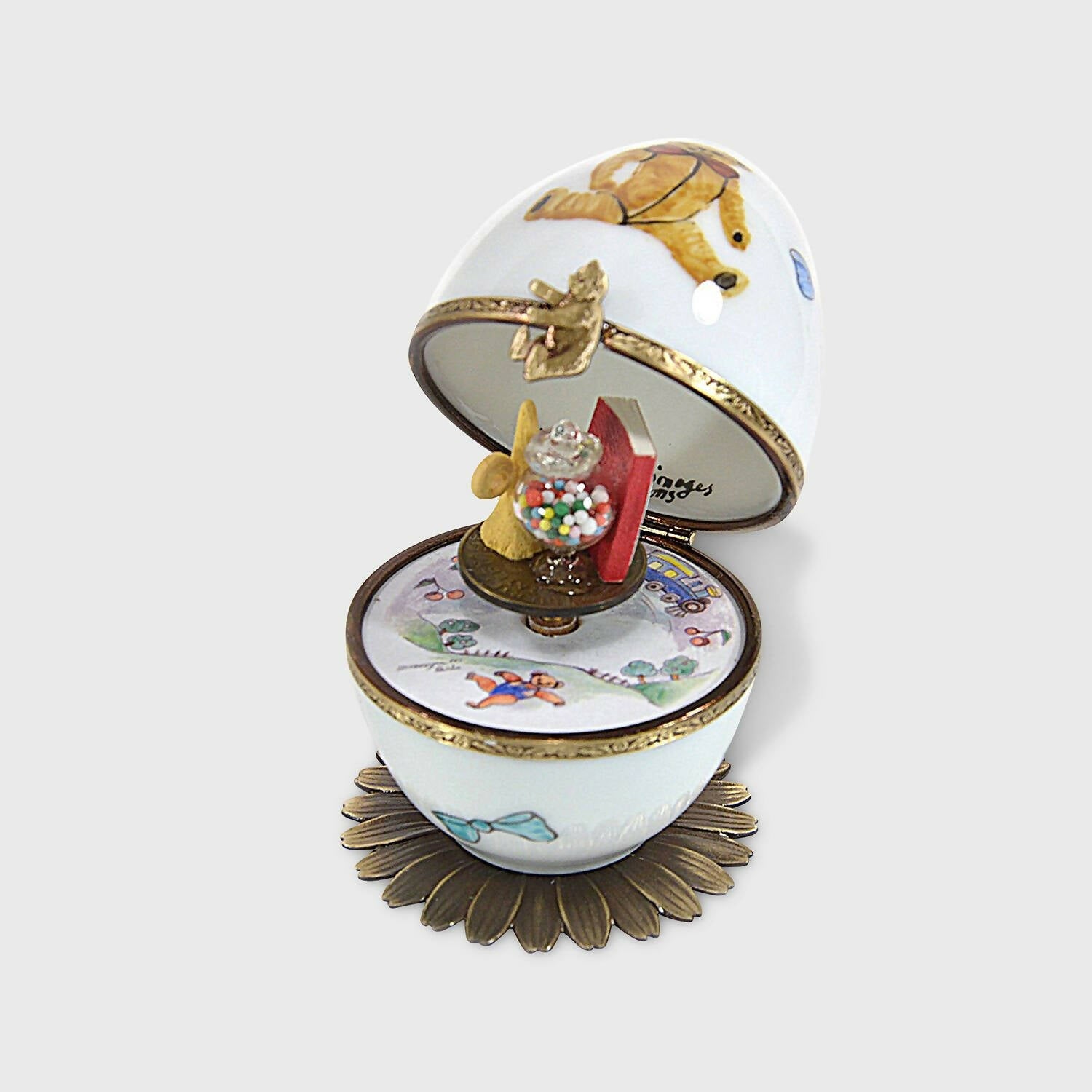 Œuf musical ourson blanc et jouets | EMPREINTES Paris