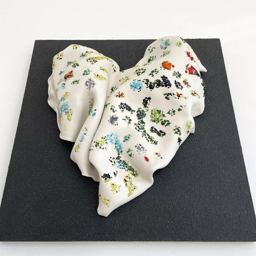 Bas relief tableau collection cœur porcelaine verre de couleur | EMPREINTES Paris - EMPREINTES Paris